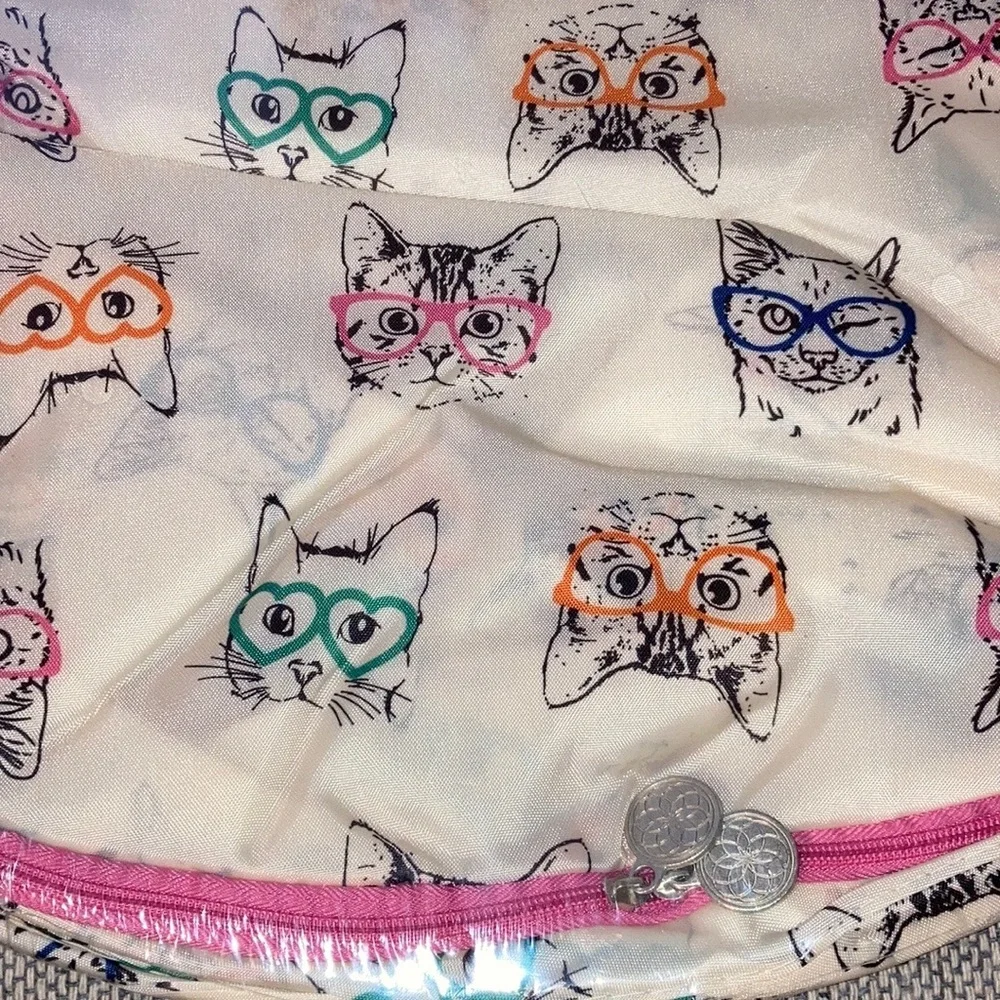 Cat Kitty Print Pop Up Clothes Laundry Hamper Collapsible Handles Novelty New
